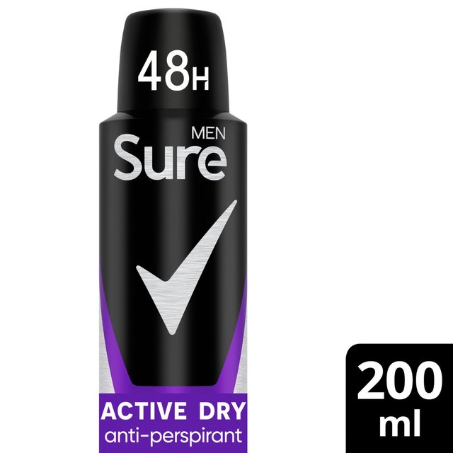 Sure Men Antiperspirant Deodorant Active Dry Aerosol   200ml GOODS M&S   