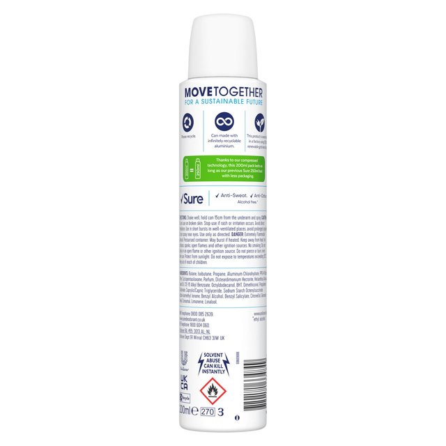 Sure Women Antiperspirant Deodorant Cotton Dry Aerosol   200ml GOODS M&S   