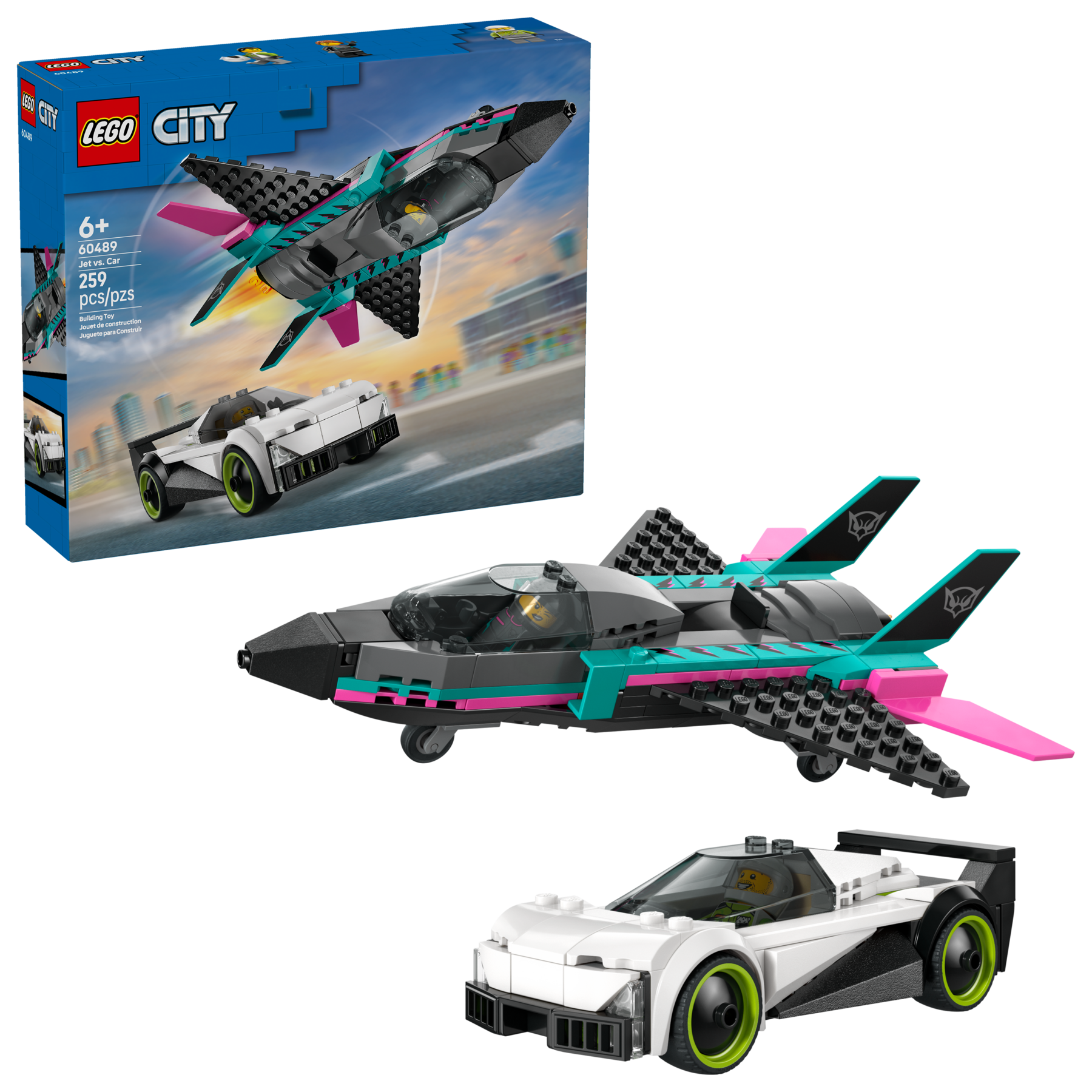 LEGO City Jet vs Car building set 259 pieces - British product