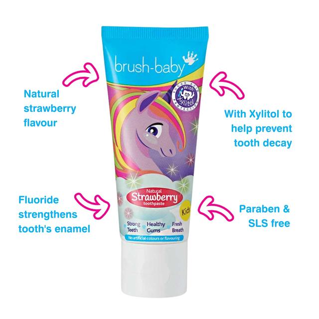 Brush-Baby Natural Strawberry flavoured Unicorn Toothpaste   50ml GOODS M&S   