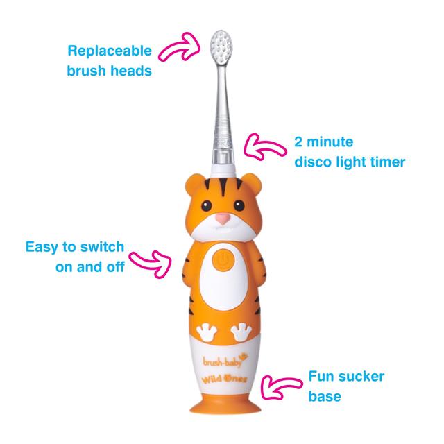 Brush-Baby WildOnes Rechargeable Toothbrush Toby Tiger GOODS M&S   