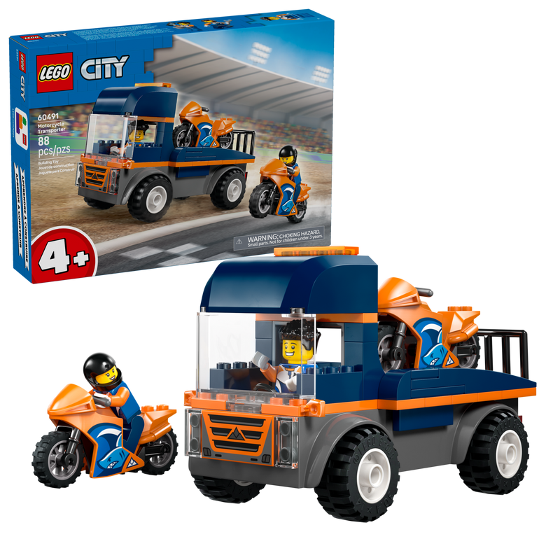 LEGO Motorcycle Transporter toy set 88 pieces, UK version