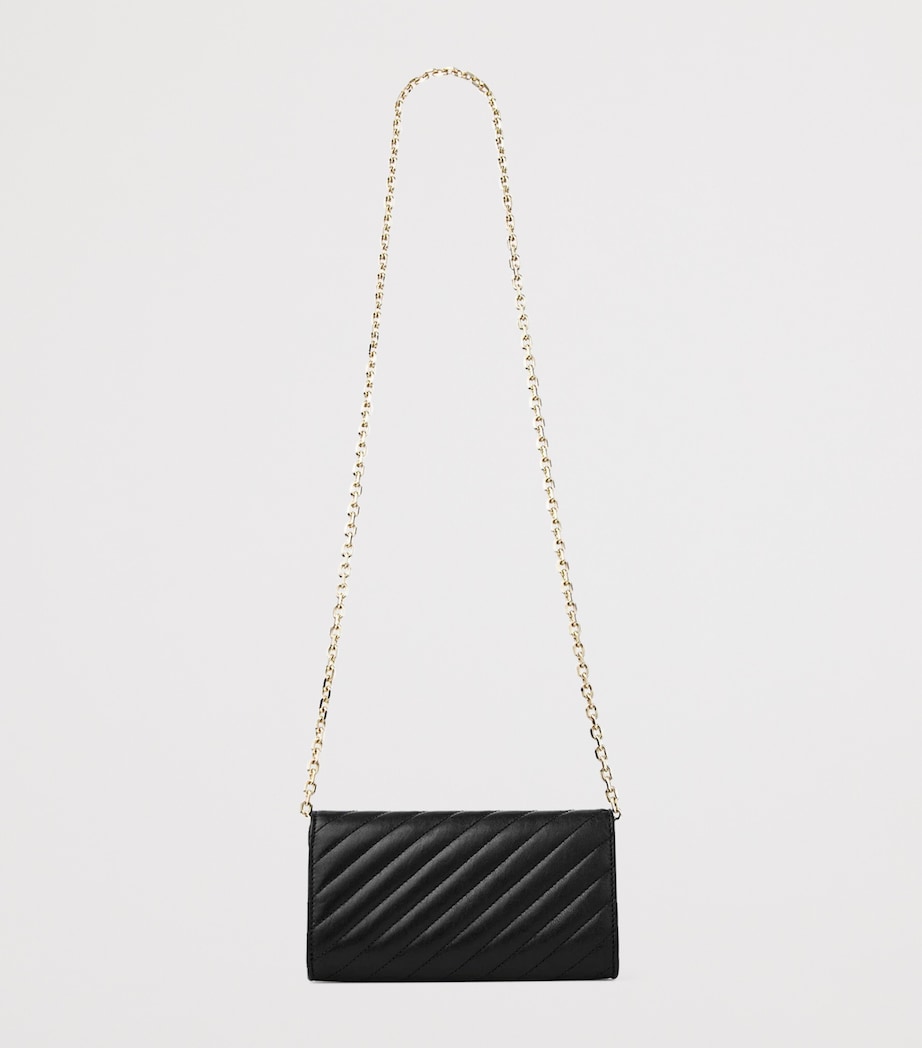 Jimmy Choo quilted leather Curve chain wallet, UK version