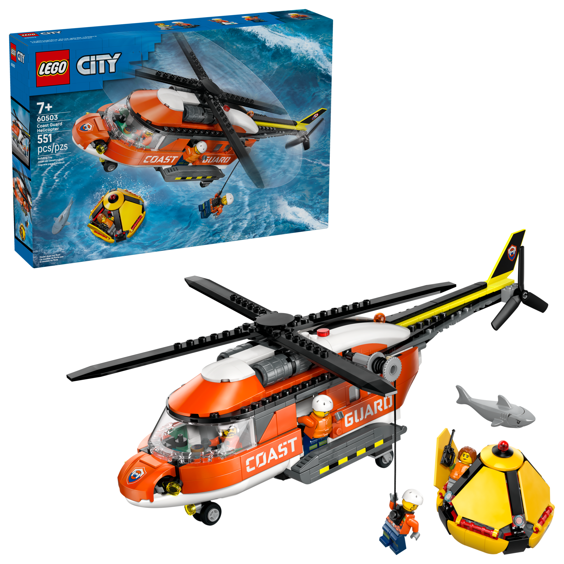 LEGO City Coast Guard Helicopter building set, imported from the UK