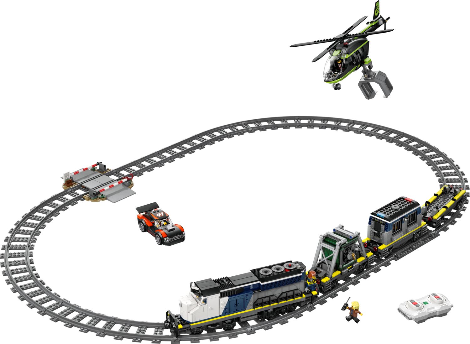 LEGO Police Train Heist set with helicopter and minifigures (British brand)