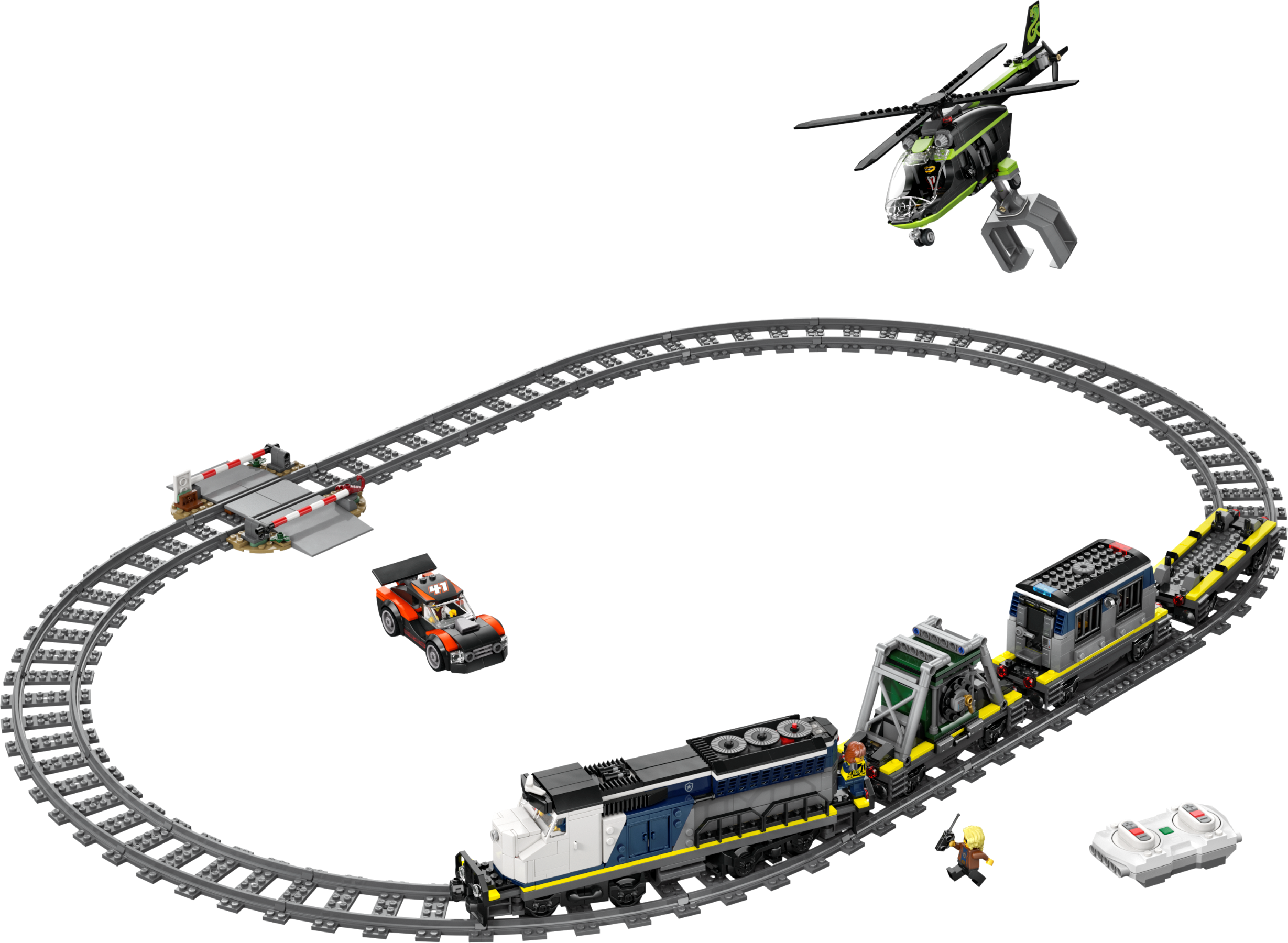 LEGO Police Train Heist set with helicopter and minifigures (British brand)