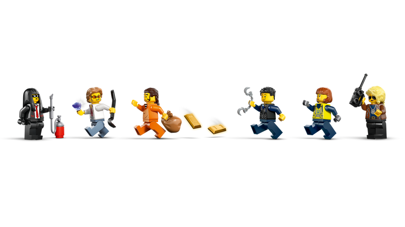 LEGO Police Train Heist set with helicopter and minifigures (British brand)