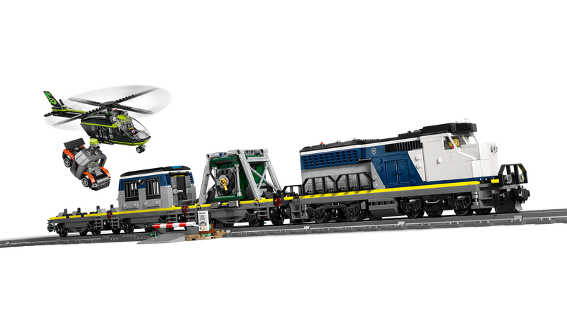 LEGO Police Train Heist set with helicopter and minifigures (British brand)