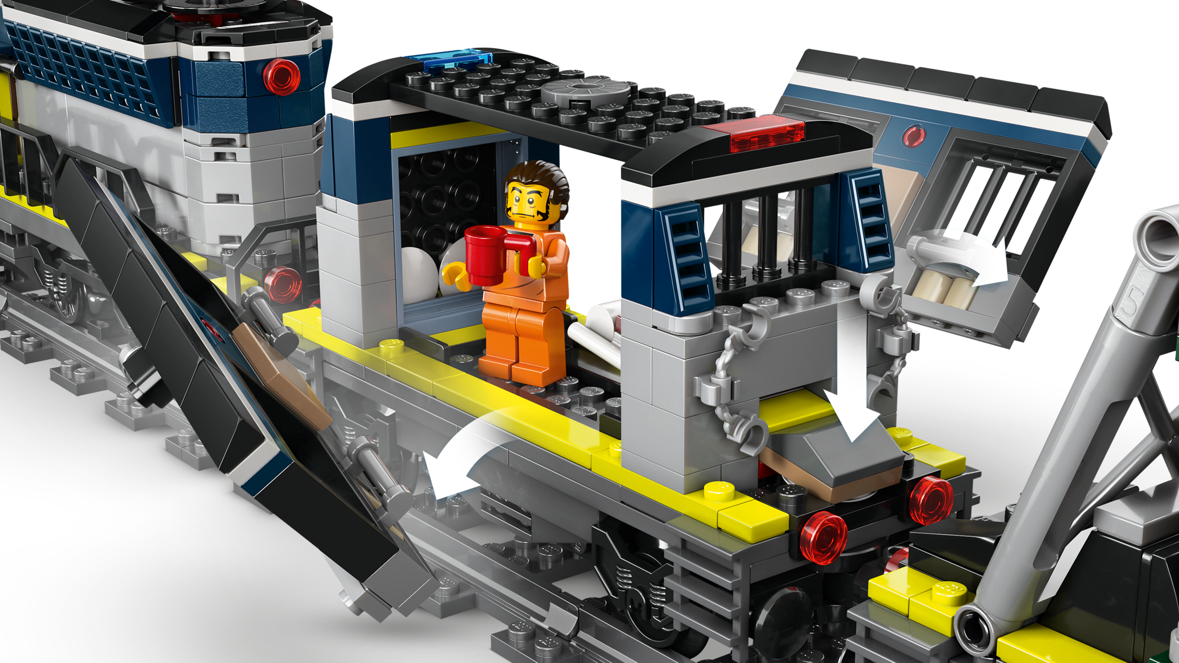 LEGO Police Train Heist set with helicopter and minifigures (British brand)