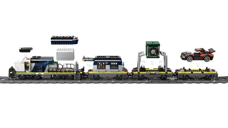 LEGO Police Train Heist set with helicopter and minifigures (British brand)