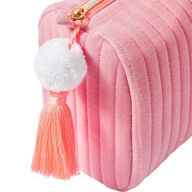 M&S Large Quilted Wash Bag Pink 1SIZE Light Pink