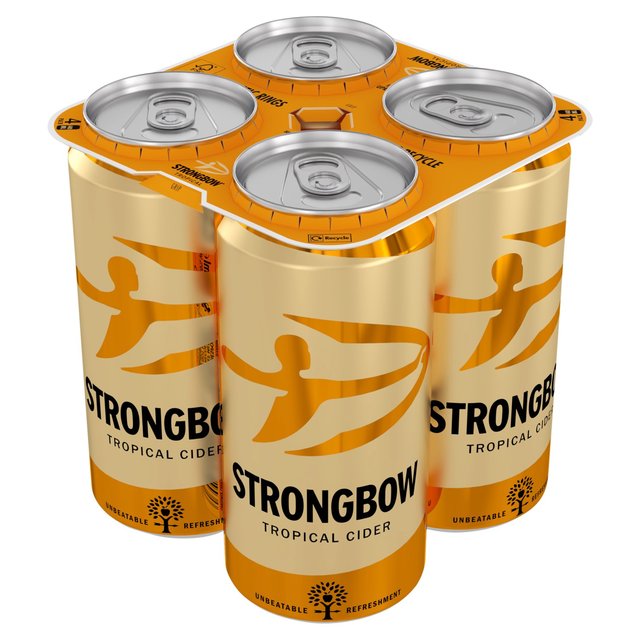 Strongbow Tropical Can Cider   4 x 440ml GOODS M&S   