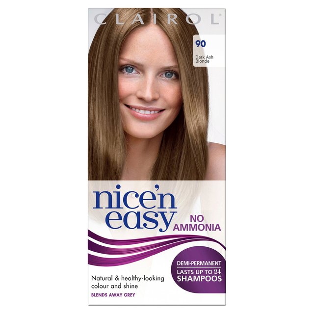 Clairol Nice'n Easy No Ammonia Hair Dye 90 Dark Ash Blonde GOODS M&S   