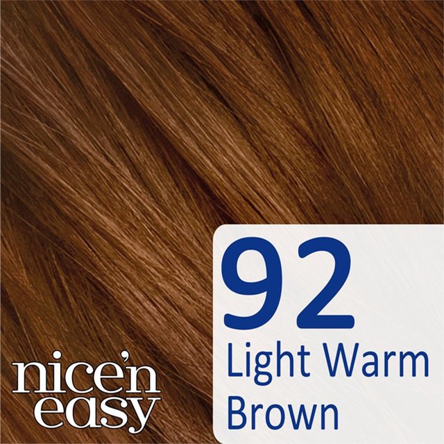 Clairol Nice'n Easy No Ammonia Hair Dye 92 Light Warm Brown GOODS M&S   