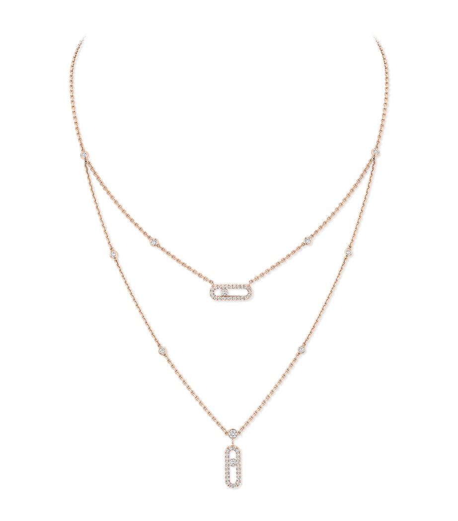 Messika Move Uno necklace pink gold 0.60ct, UK version