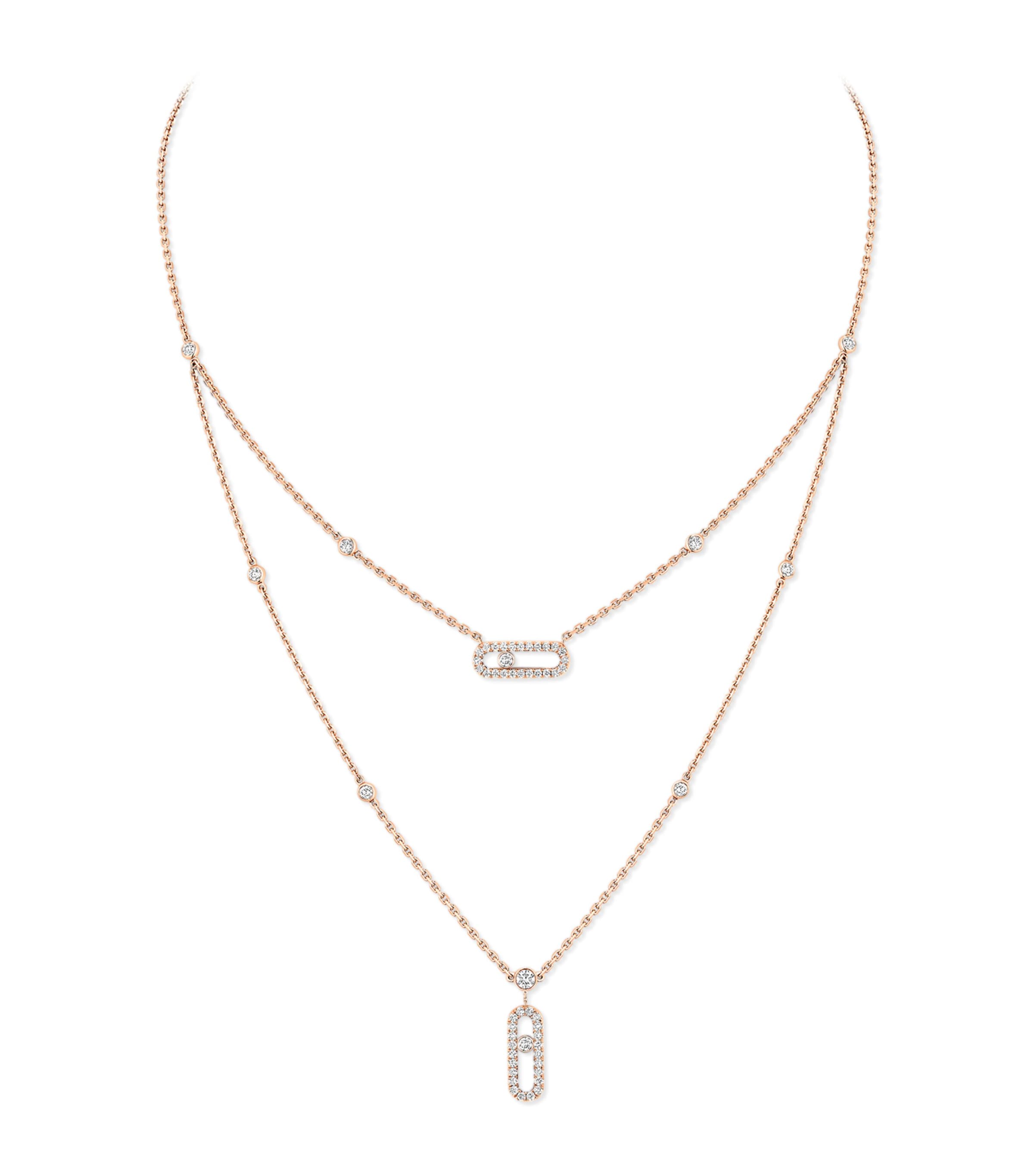 Messika Move Uno necklace pink gold 0.60ct, UK version