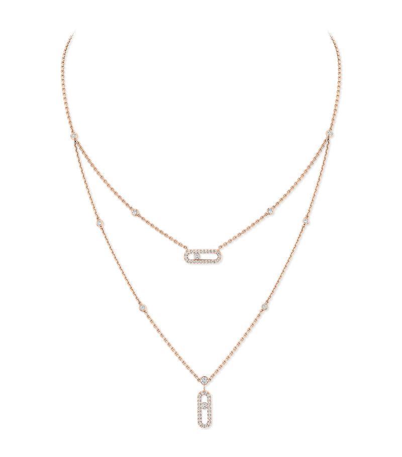 Messika Move Uno necklace pink gold 0.60ct, UK version
