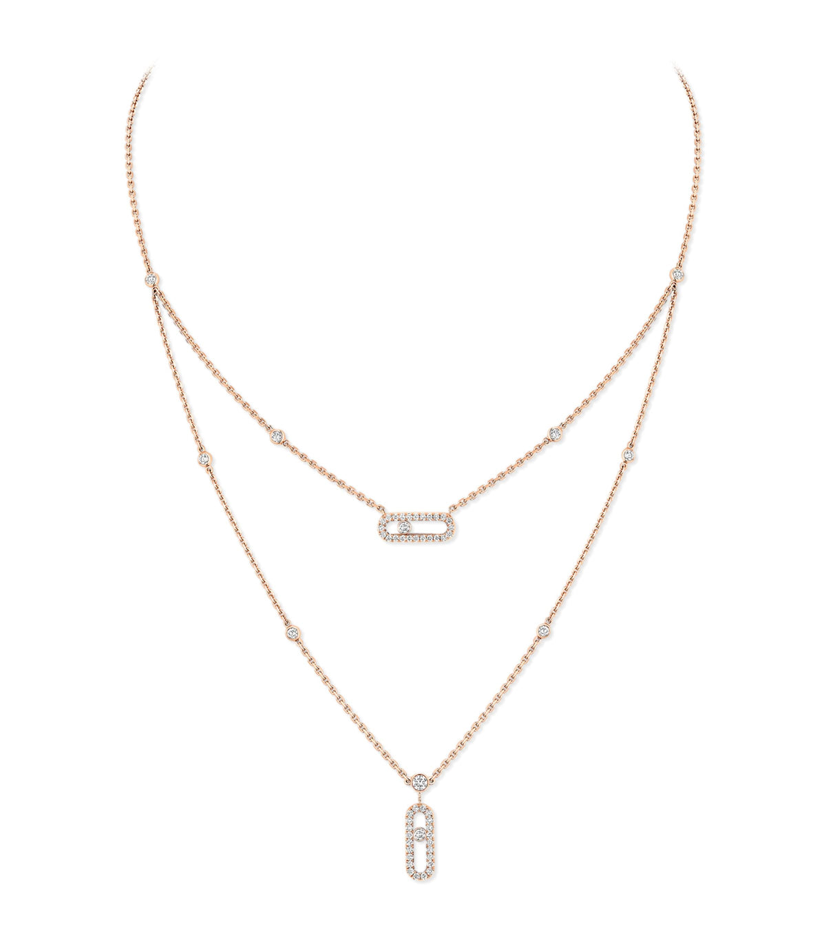 Messika Move Uno necklace pink gold 0.60ct, UK version