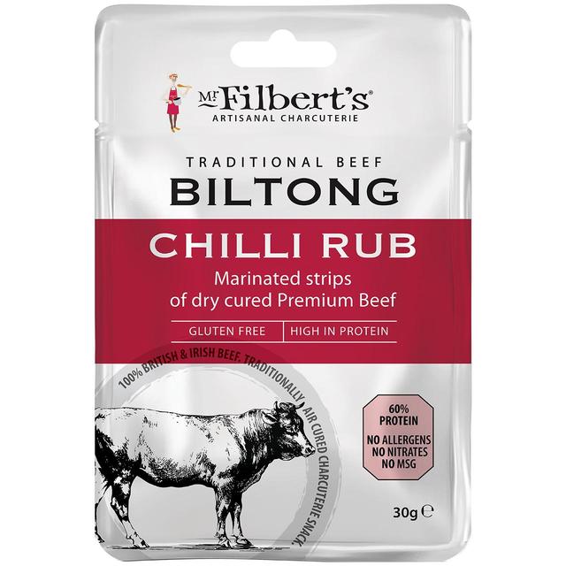 Mr Filberts Traditional Beef Biltong - Chilli Rub   30g