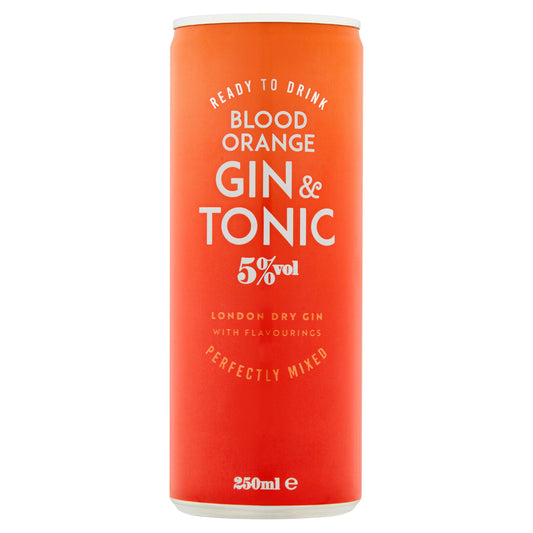 Sainsbury's Blood Orange Gin & Tonic 250ml GOODS Sainsburys   