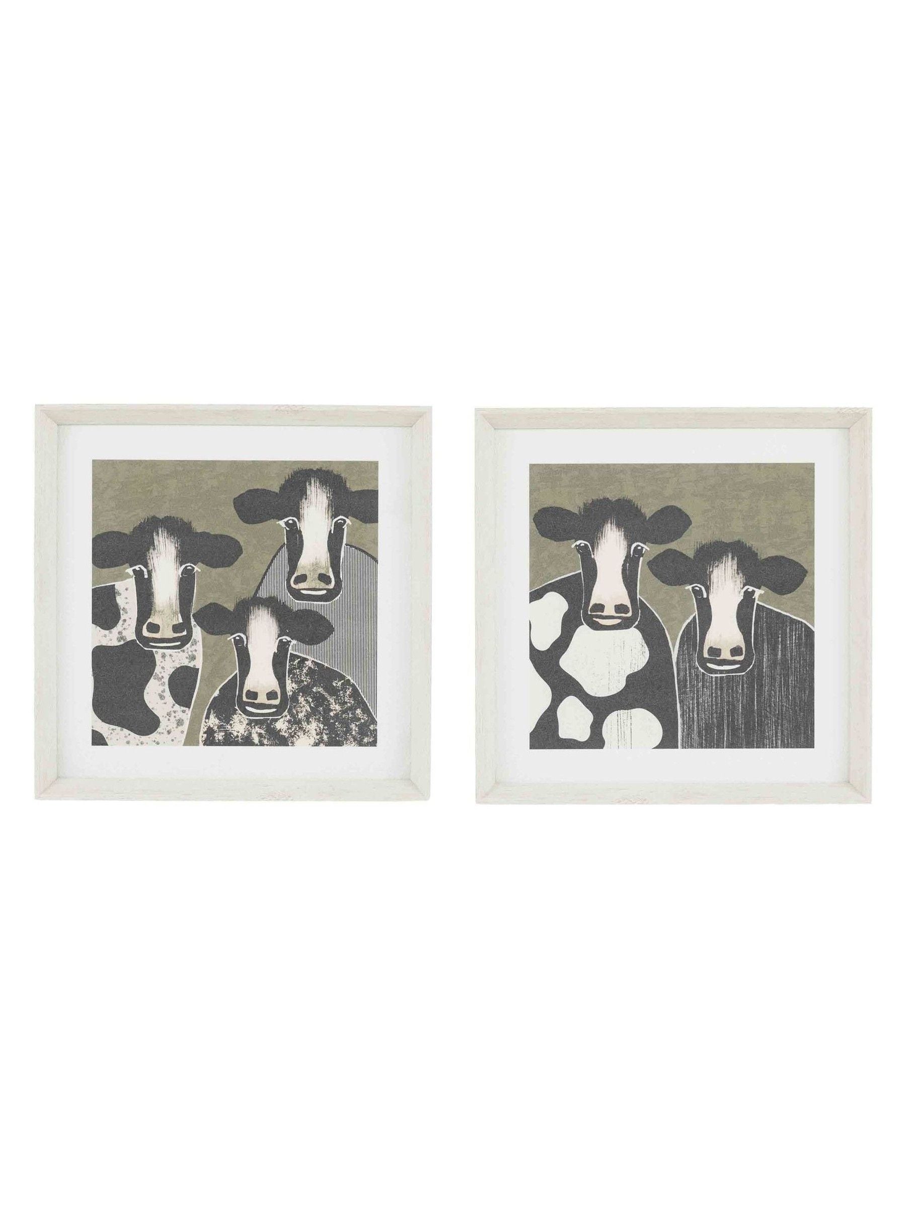 Gallery Home Green Creature Features framed art set of 2 40x40cm (British brand)