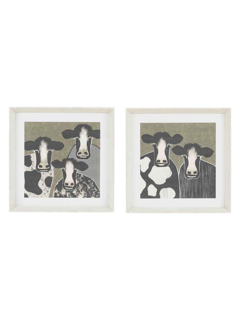 Gallery Home Green Creature Features framed art set of 2 40x40cm (British brand)