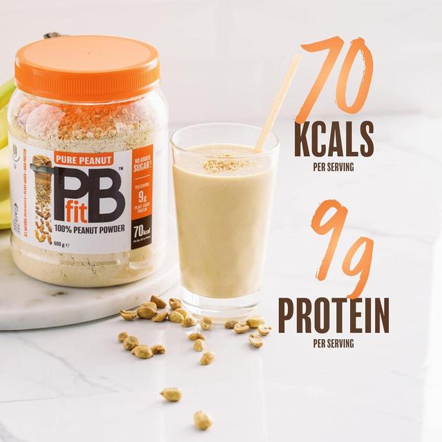 PBfit Pure Peanut Powder - 9g Plant Based Protein and 82% Less Fat   680g