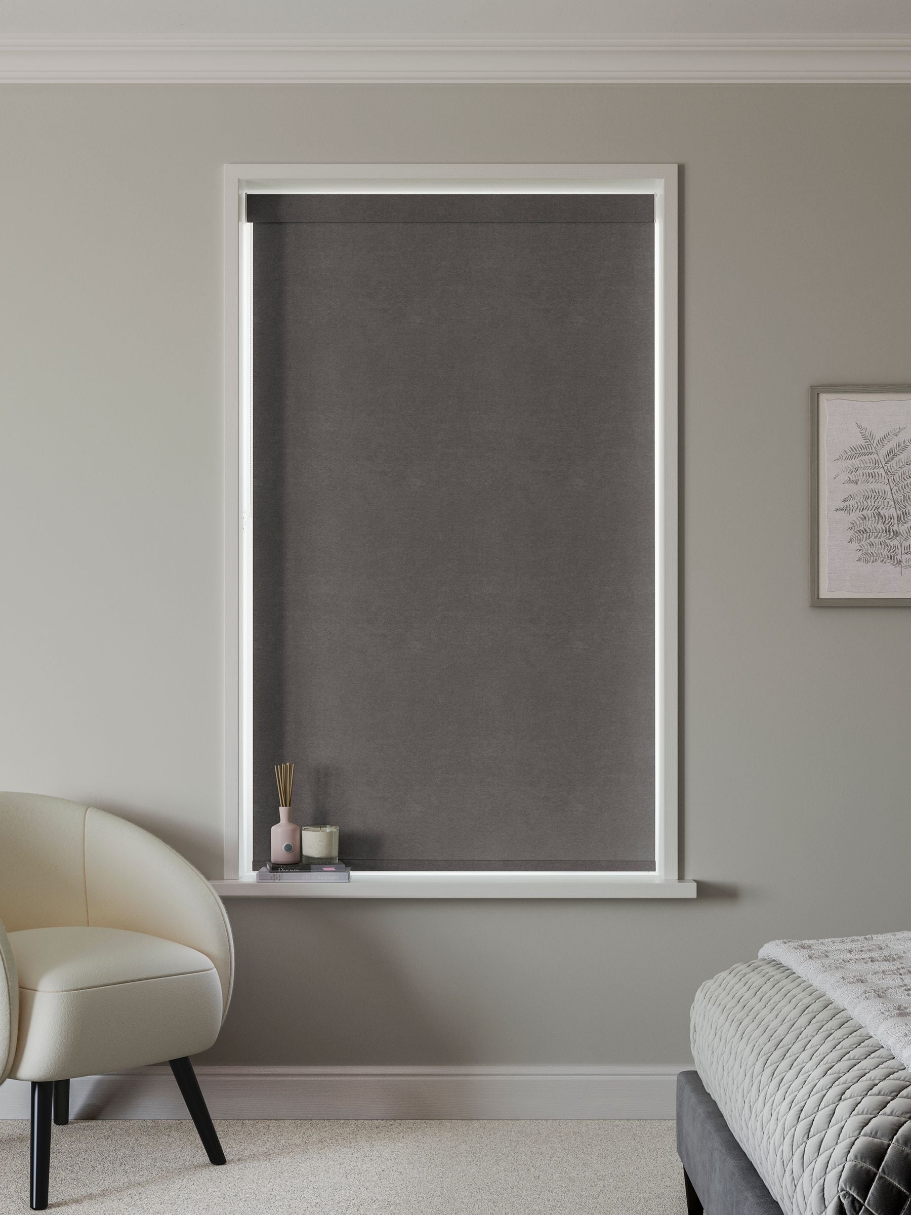 Next Hollis roller blind Mushroom Natural made to measure - British product