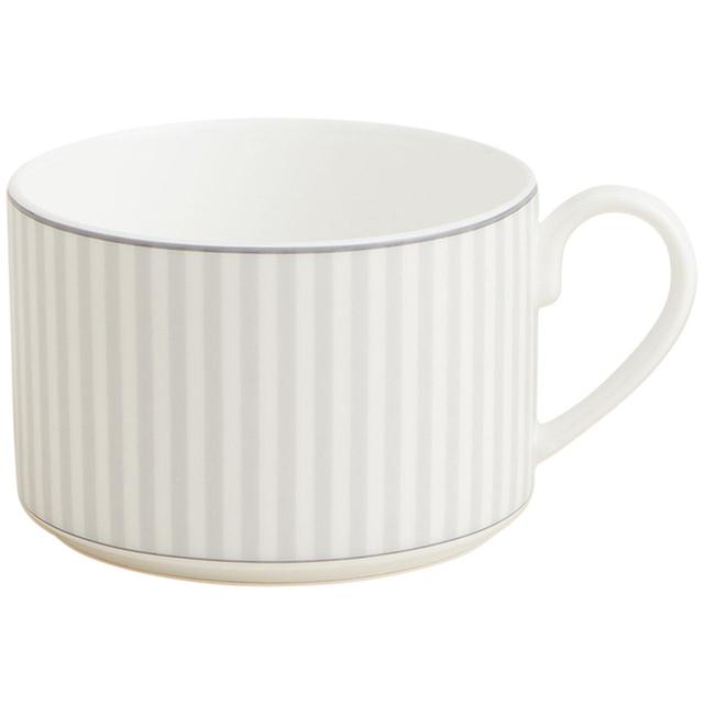 M&S Collection Hampton Stripe Cup & Saucer One Size Grey Mix GOODS M&S   