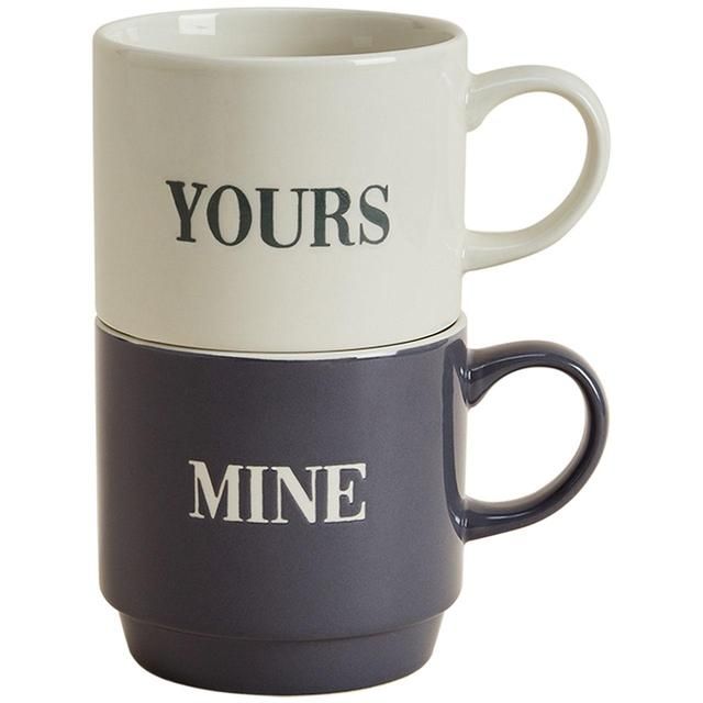 M&S Set of 2 Mine & Yours Mug One Size Multi   2 per pack GOODS M&S   