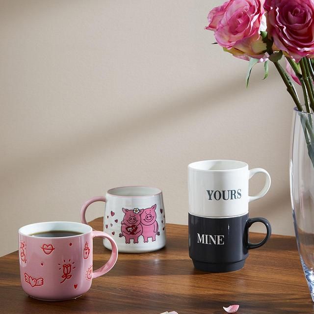 M&S Set of 2 Mine & Yours Mug One Size Multi   2 per pack