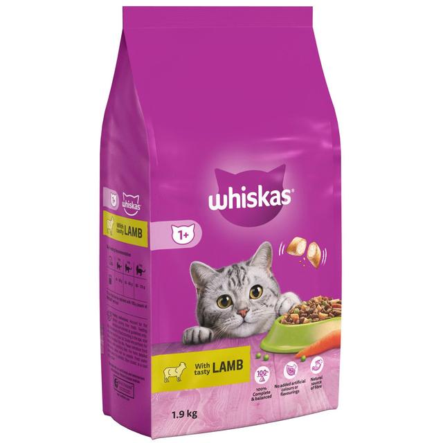 Whiskas Adult 1+ Cat Food Dry with Lamb   1.9kg