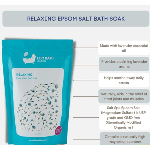 Care Eco Bath relaxing Epsom salt soak 500g, imported from the UK