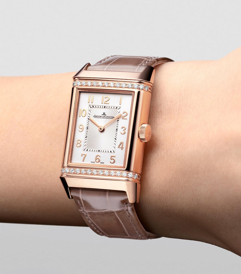 Jaeger-LeCoultre Reverso Duetto pink gold watch with diamonds, UK version