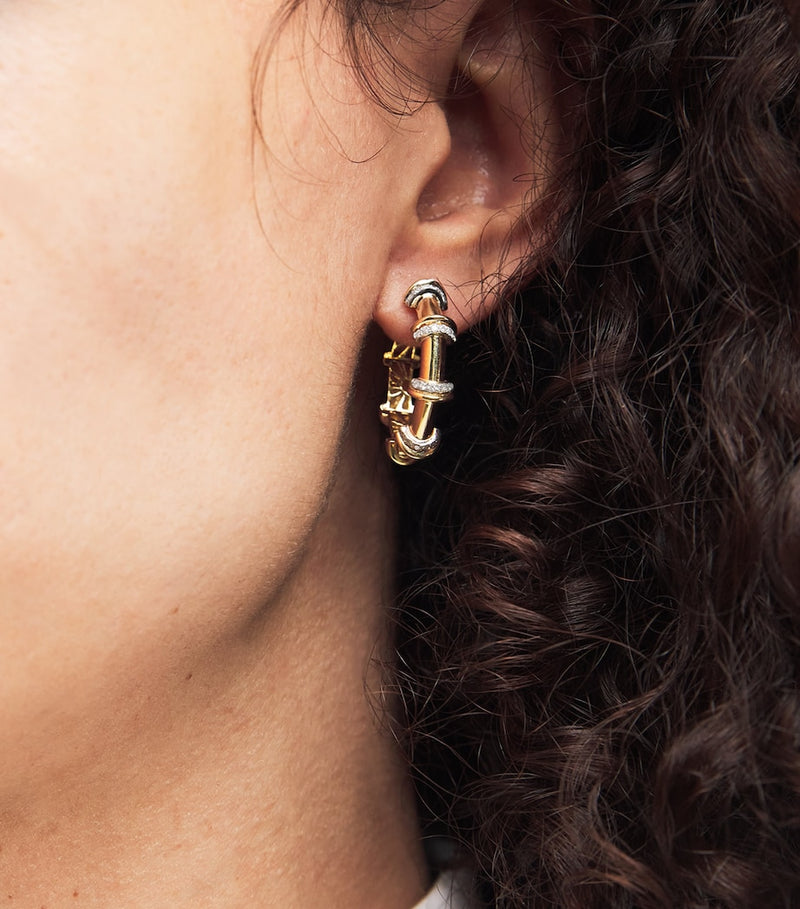 L'Atelier Nawbar 18kt gold diamond hoop earrings N93, UK version
