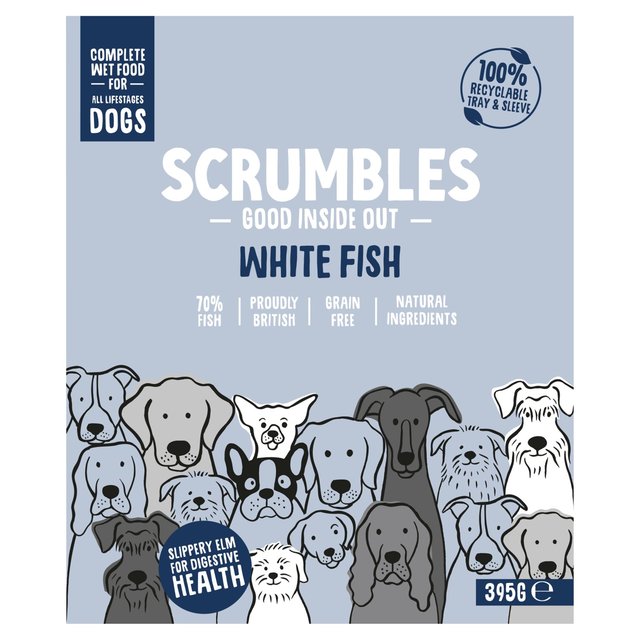 Scrumbles Dog Food Grain Free White Fish   395g