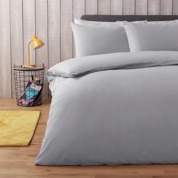 Habitat plain grey bedding set single, imported from the UK