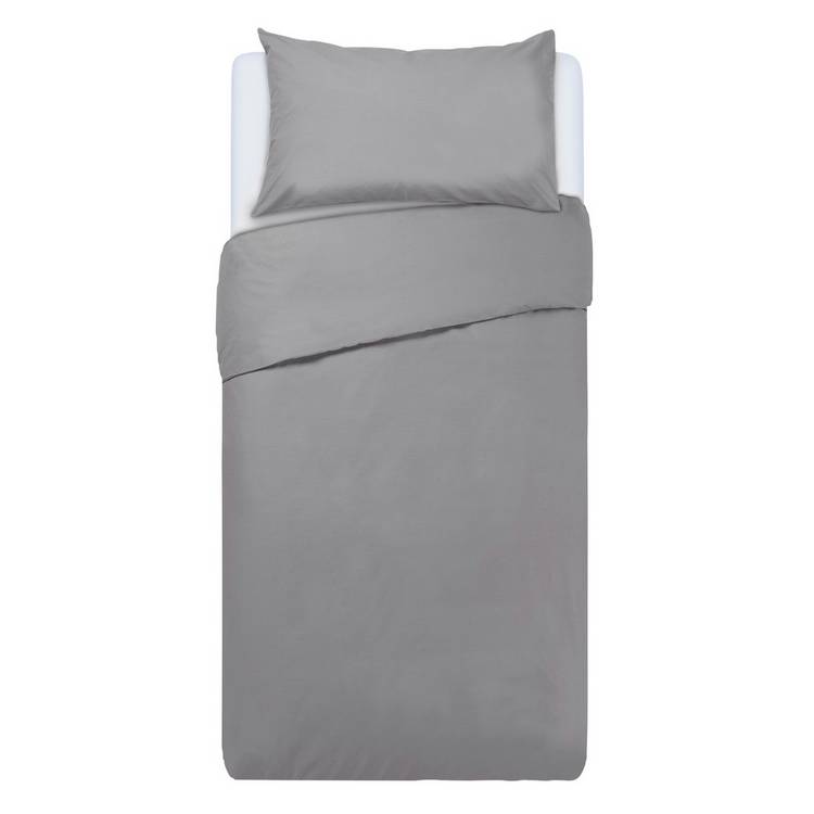 Habitat plain grey bedding set single, imported from the UK
