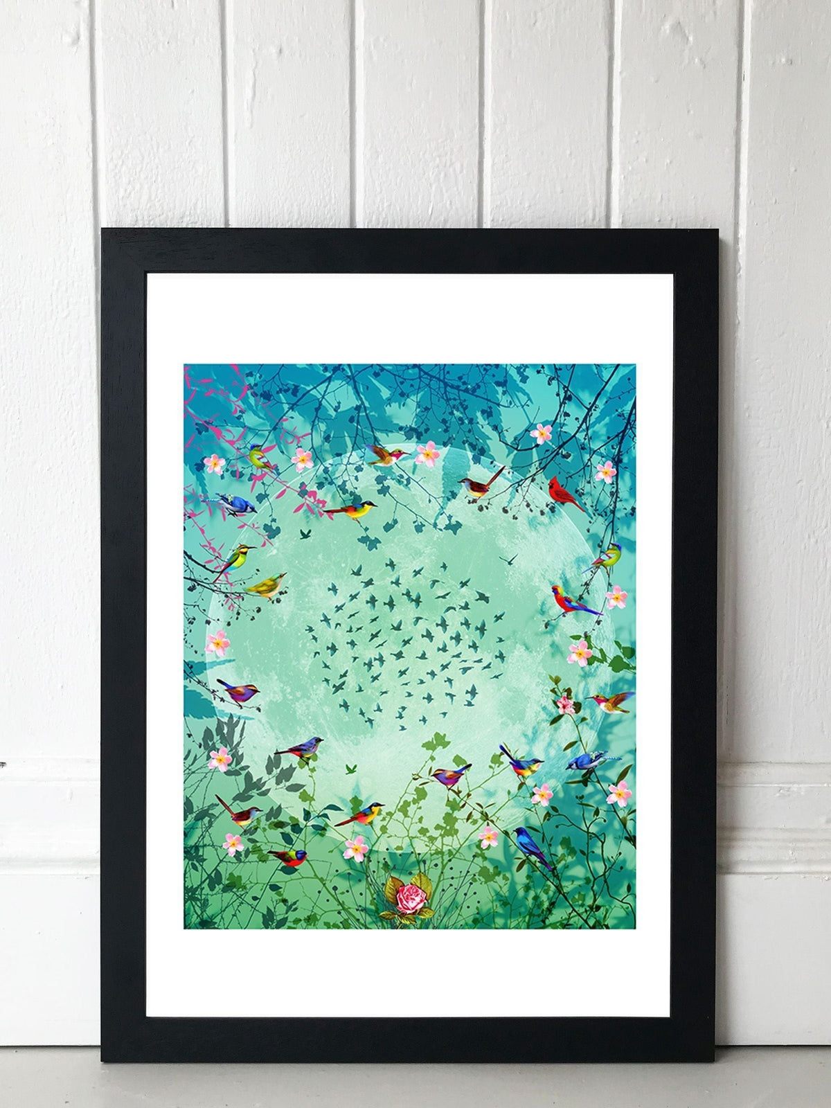 Fiona Watson Black Moon Garden framed print 48cm x 36cm - British product