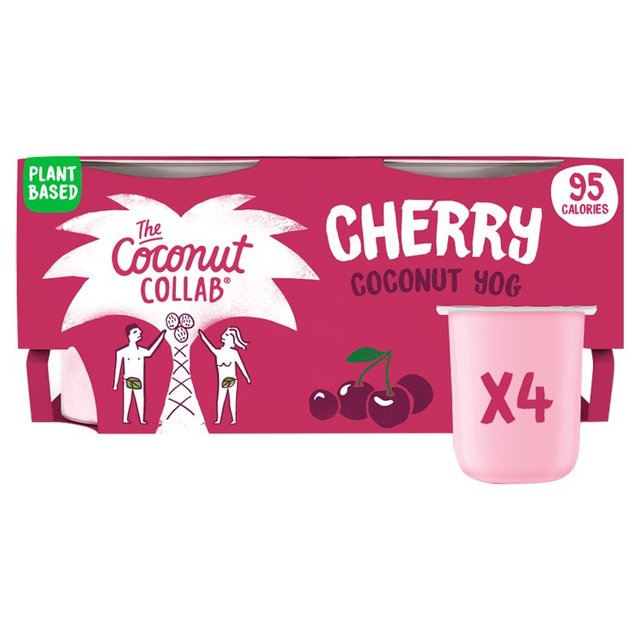 The Coconut Collab Cherry Multipack Yoghurt Alternative   4 x 100g