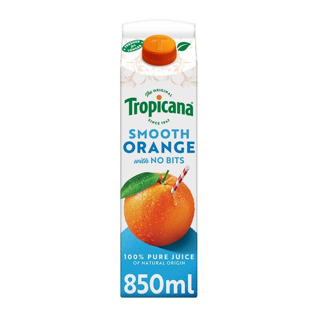 Tropicana Long Life Pure Smooth Orange Fruit Juice   850ml