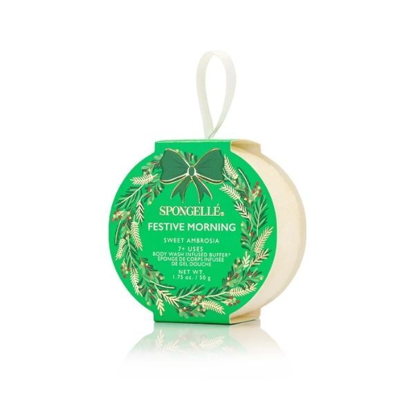 Spongellé Holiday Wreath body buffer, imported from the UK