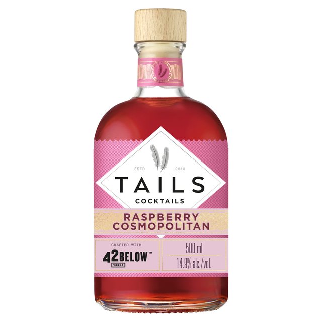 Tails Cocktails Raspberry Cosmopolitan Premixed Vodka Cocktail   500ml GOODS M&S   