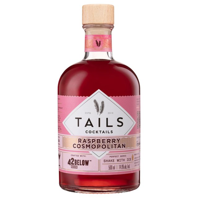 Tails Cocktails Raspberry Cosmopolitan Premixed Vodka Cocktail   500ml GOODS M&S   