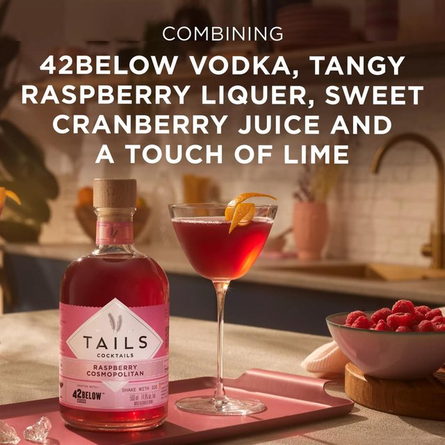 Tails Cocktails Raspberry Cosmopolitan Premixed Vodka Cocktail   500ml