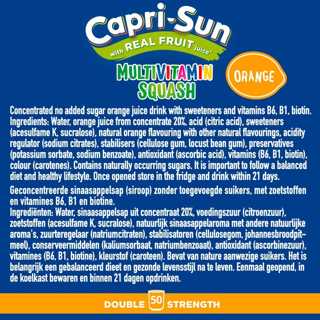 Capri-Sun Double Strength Orange Multivitamin Squash   1L GOODS M&S   