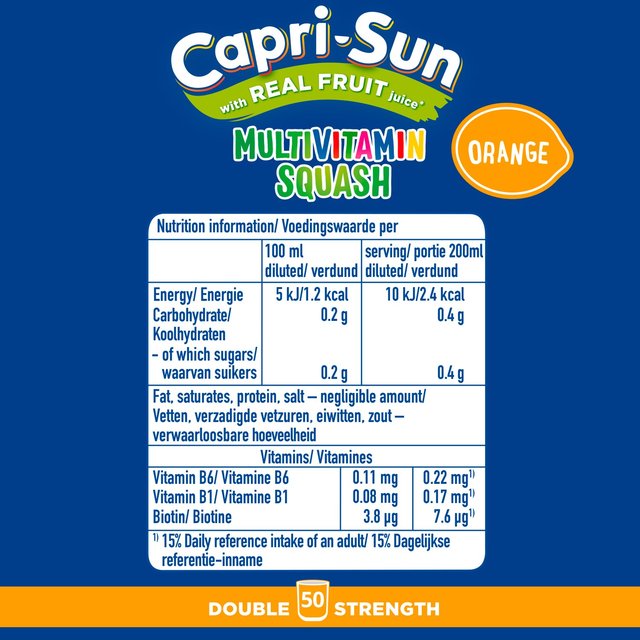 Capri-Sun Double Strength Orange Multivitamin Squash   1L GOODS M&S   