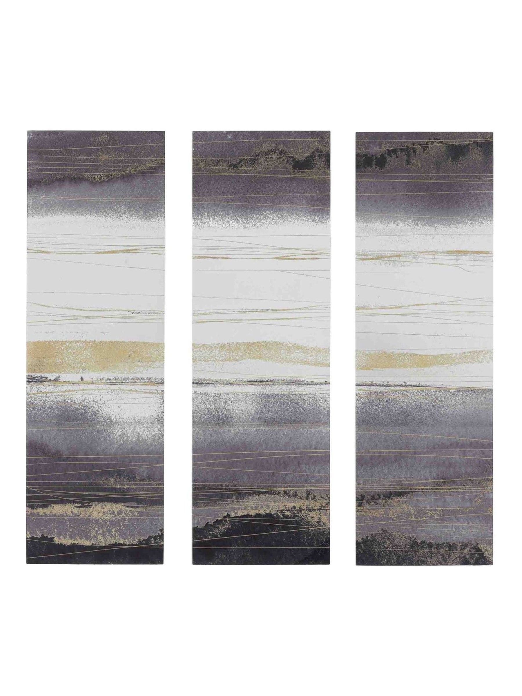 Gallery Home Gold Darker Strands triptych art set of 3, imported from the UK