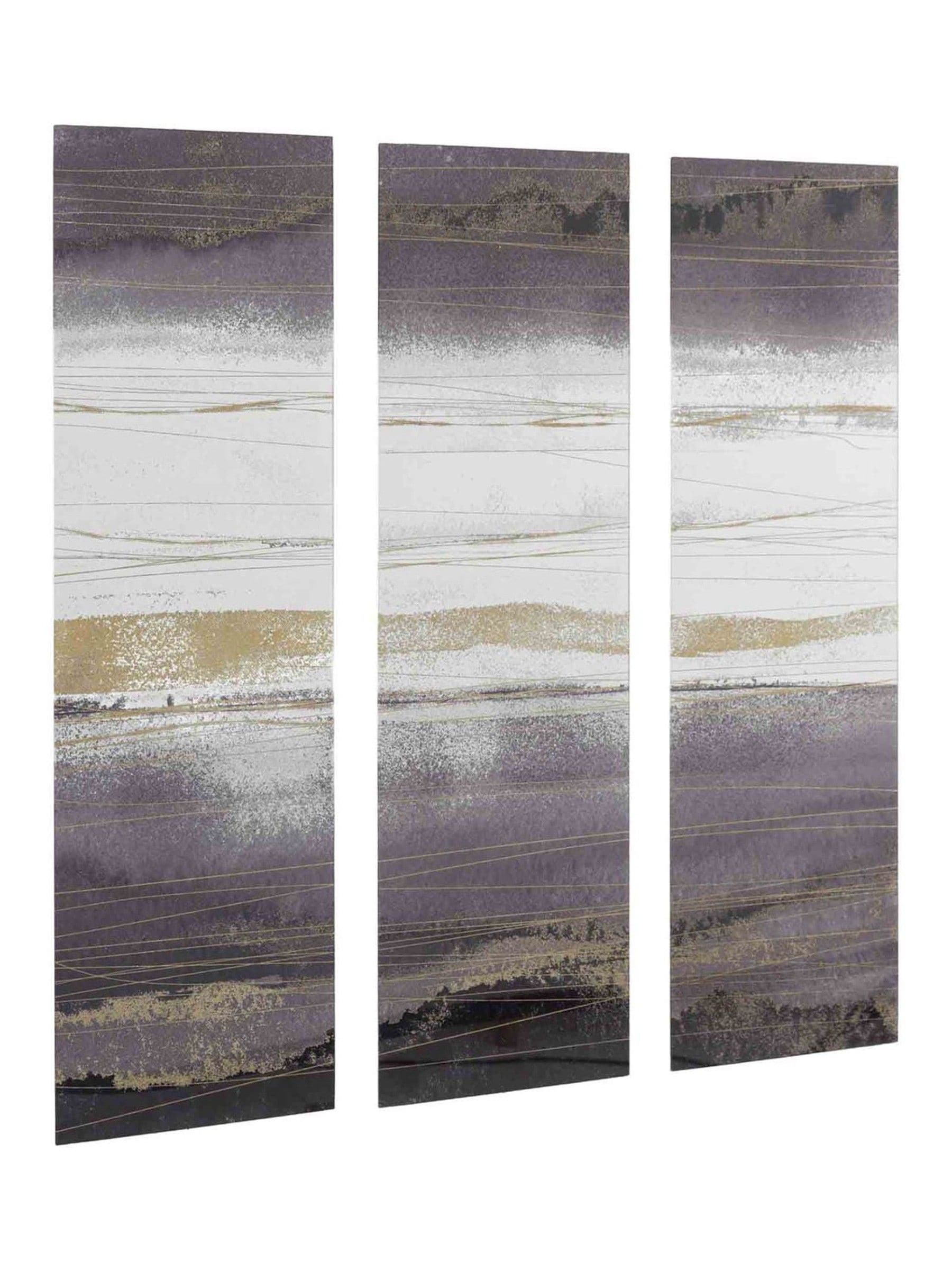 Gallery Home Gold Darker Strands triptych art set of 3, imported from the UK