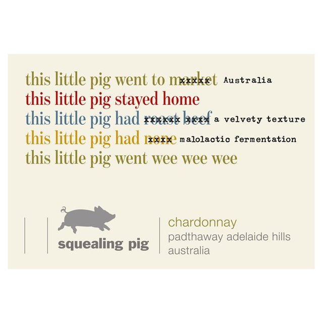 Squealing Pig Chardonnay   75cl GOODS M&S   